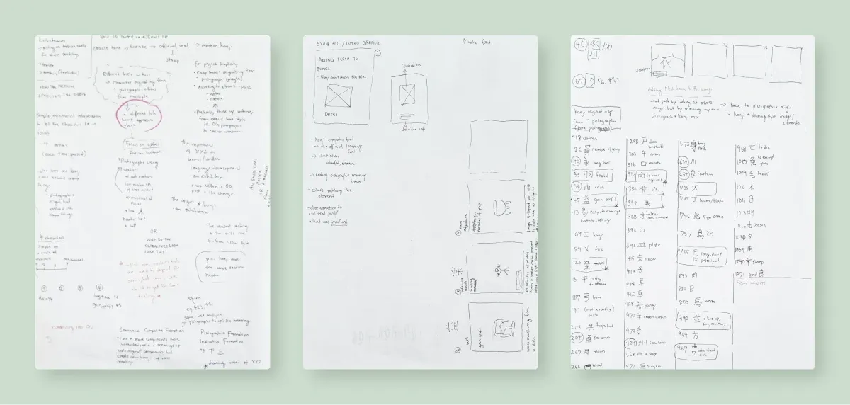 Kanji game sketches