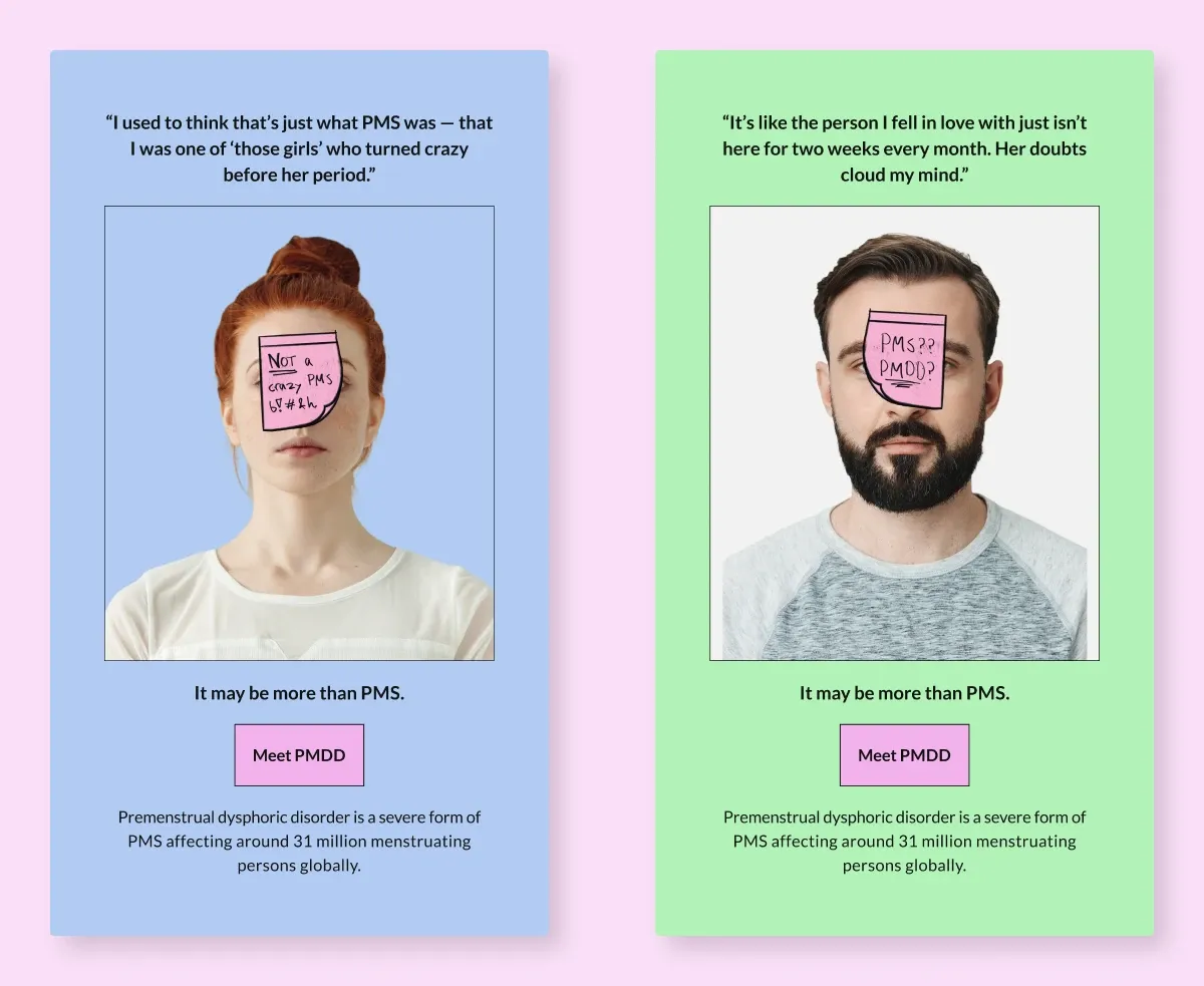 Meet PMDD social media ads